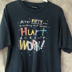 VTG Single-Stitch Tee with Cheeky Tagline SIZE: XL
